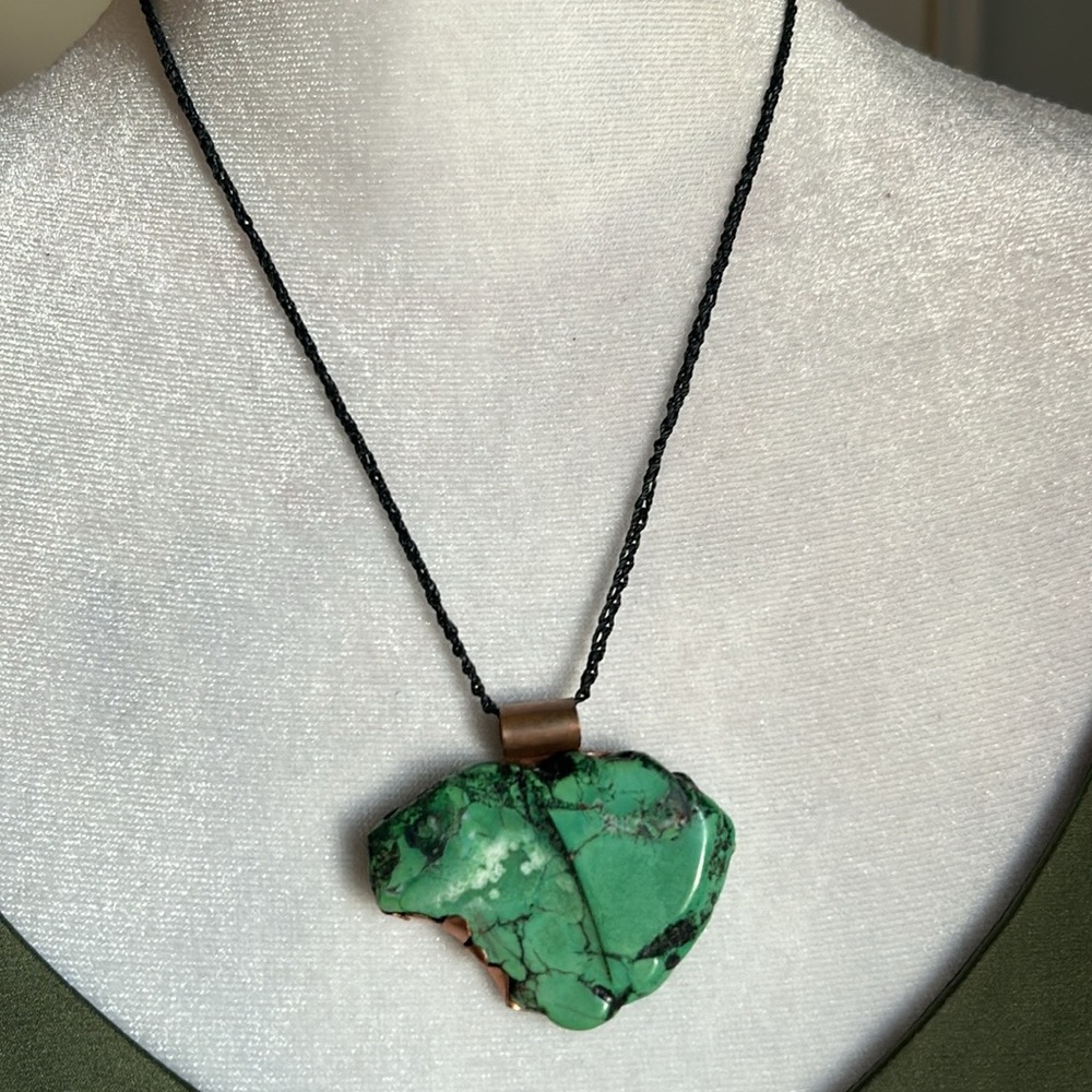 4 Artisan Gemstone Set Citrine Turquoise Agate Pendant Cord Necklace Collection - Picture 6 of 15